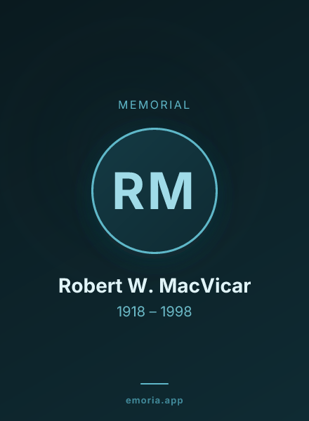 Memorial portrait of Robert W. MacVicar
