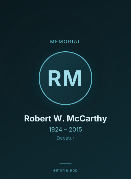 Memorial portrait of Robert W. McCarthy