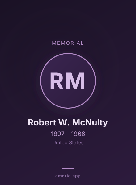 Memorial portrait of Robert W. McNulty