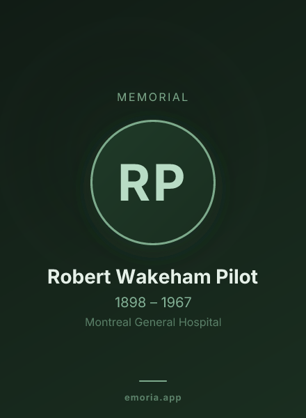 Memorial portrait of Robert Wakeham Pilot