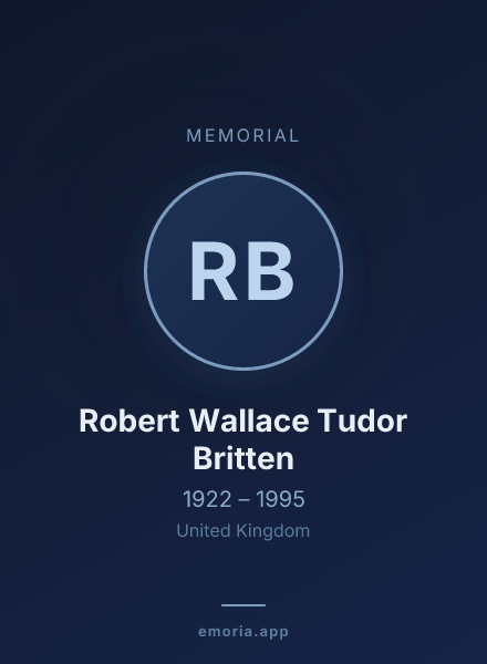 Memorial portrait of Robert Wallace Tudor Britten