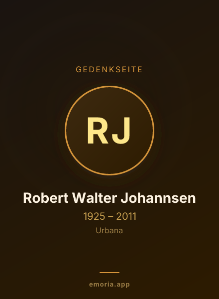 Gedenkportrait von Robert Walter Johannsen