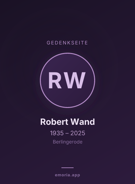 Gedenkportrait von Robert Wand