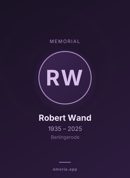 Memorial portrait of Robert Wand