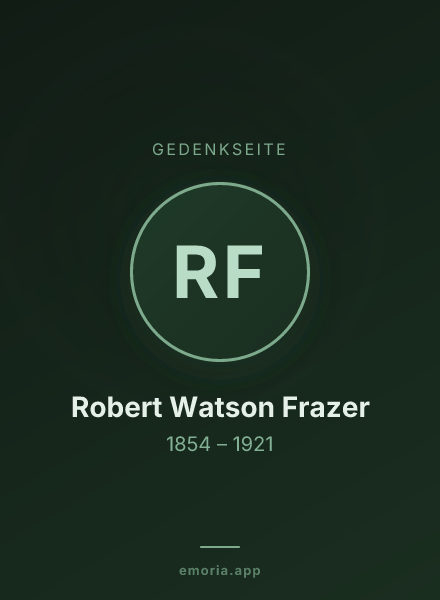 Gedenkportrait von Robert Watson Frazer