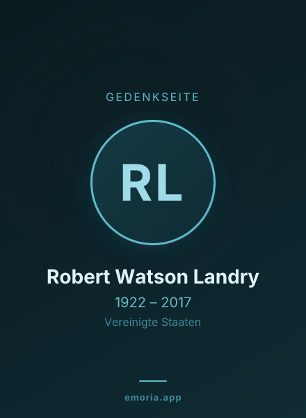 Gedenkportrait von Robert Watson Landry
