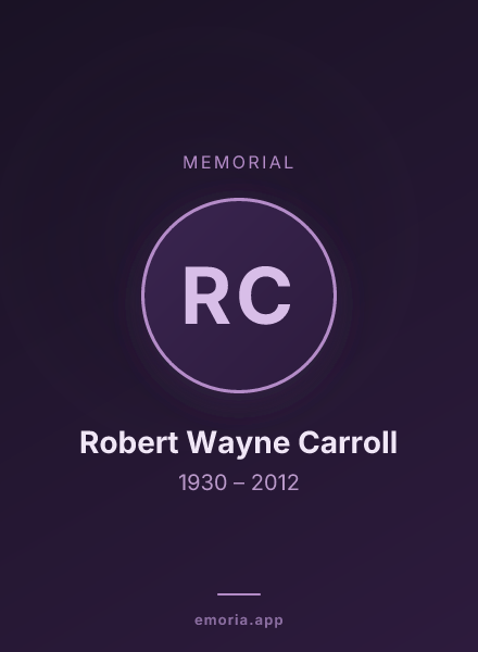 Memorial portrait of Robert Wayne Carroll