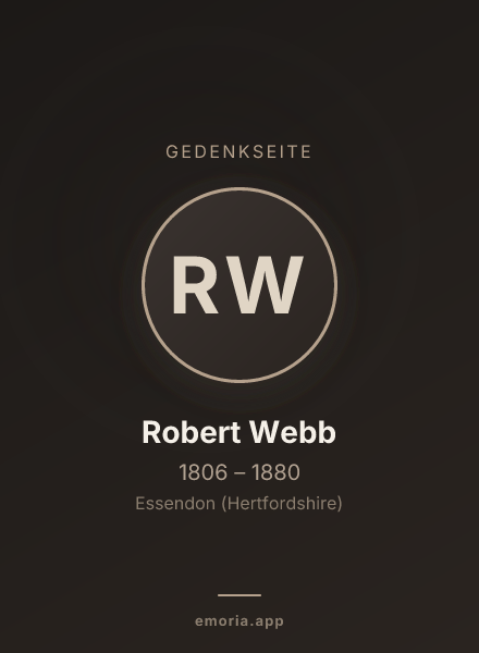 Gedenkportrait von Robert Webb