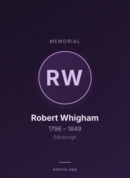 Memorial portrait of Robert Whigham