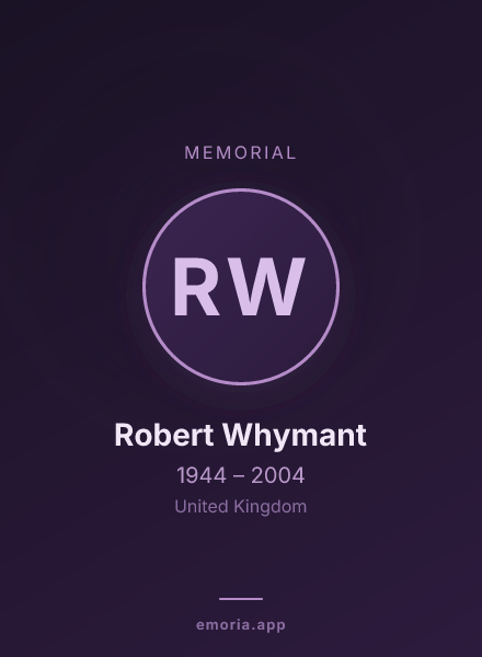 Memorial portrait of Robert Whymant