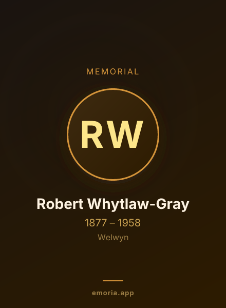Memorial portrait of Robert Whytlaw-Gray