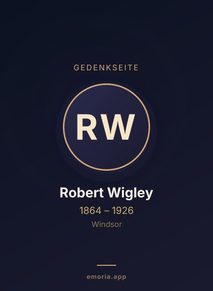 Gedenkportrait von Robert Wigley