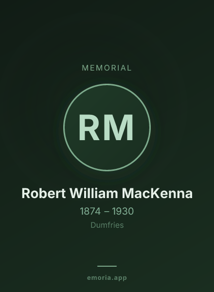 Memorial portrait of Robert William MacKenna