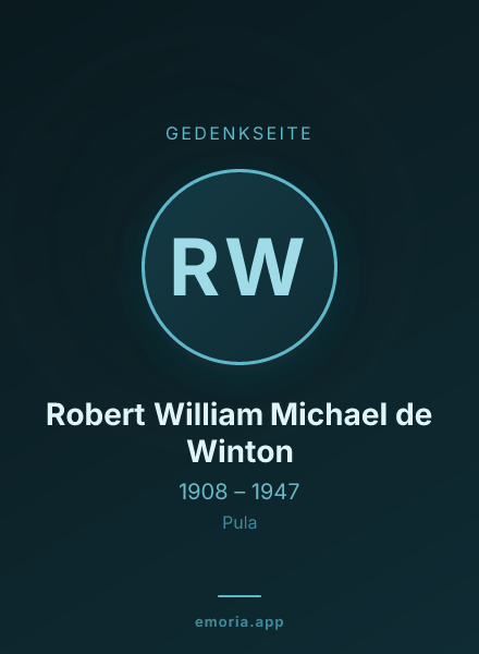 Gedenkportrait von Robert William Michael de Winton
