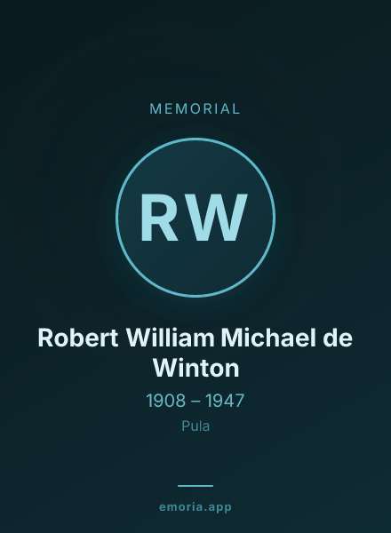 Memorial portrait of Robert William Michael de Winton