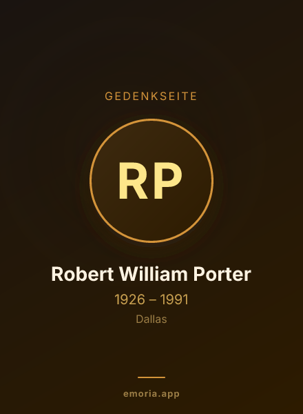 Gedenkportrait von Robert William Porter