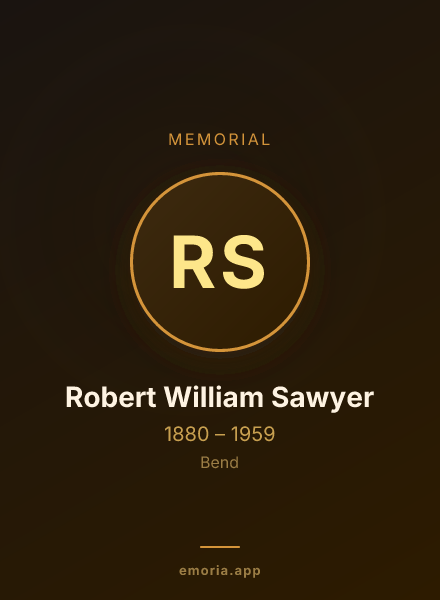 Memorial portrait of Robert William Sawyer