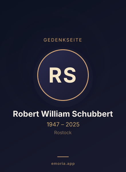 Gedenkportrait von Robert William Schubbert