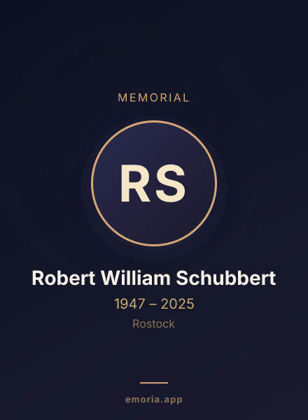 Memorial portrait of Robert William Schubbert