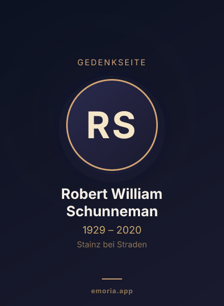 Gedenkportrait von Robert William Schunneman