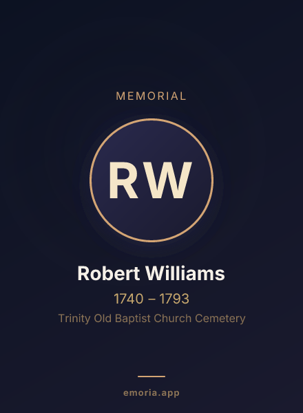 Memorial portrait of Robert Williams