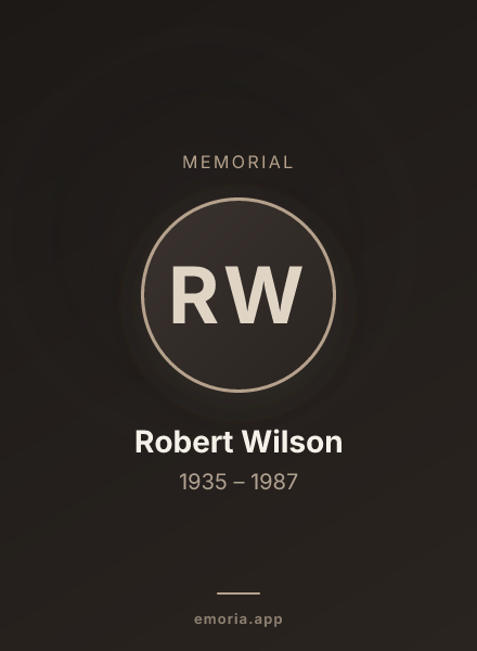 Memorial portrait of Robert Wilson
