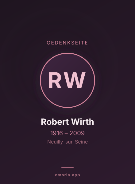 Gedenkportrait von Robert Wirth
