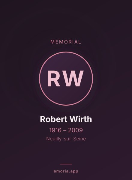 Memorial portrait of Robert Wirth