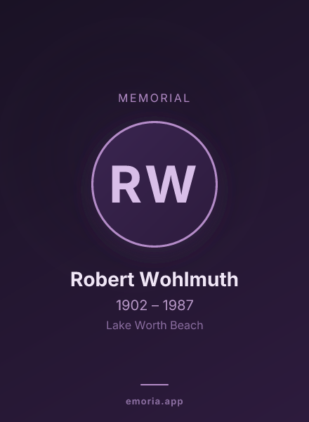 Memorial portrait of Robert Wohlmuth