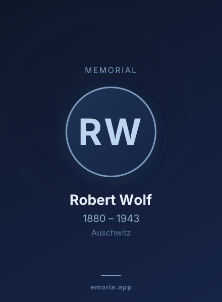 Memorial portrait of Robert Wolf