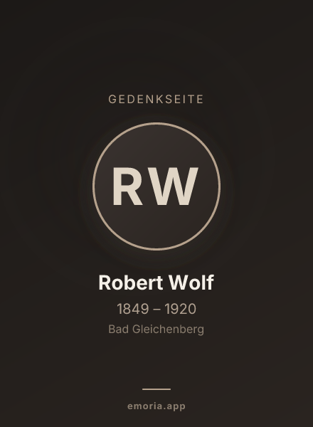 Gedenkportrait von Robert Wolf