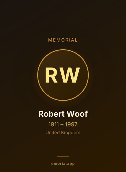Memorial portrait of Robert Woof