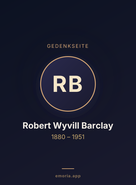 Gedenkportrait von Robert Wyvill Barclay