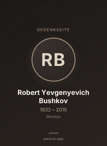 Gedenkportrait von Robert Yevgenyevich Bushkov
