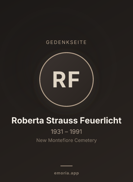 Gedenkportrait von Roberta Strauss Feuerlicht
