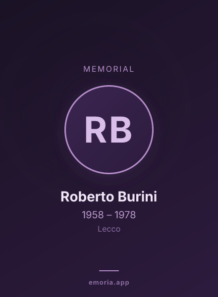 Memorial portrait of Roberto Burini