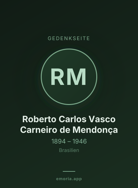Gedenkportrait von Roberto Carlos Vasco Carneiro de Mendonça