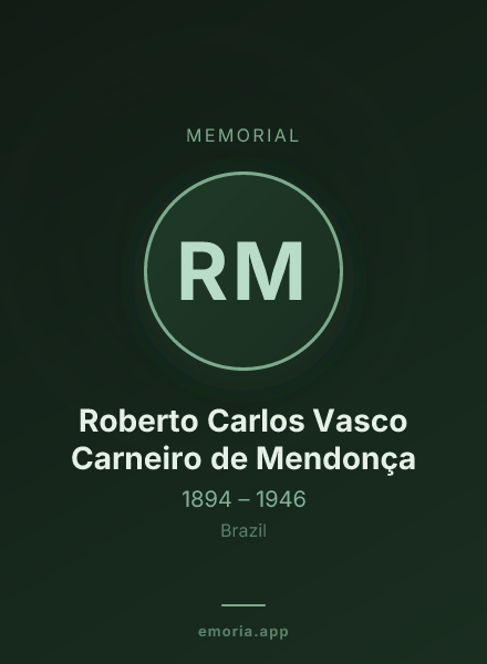 Memorial portrait of Roberto Carlos Vasco Carneiro de Mendonça