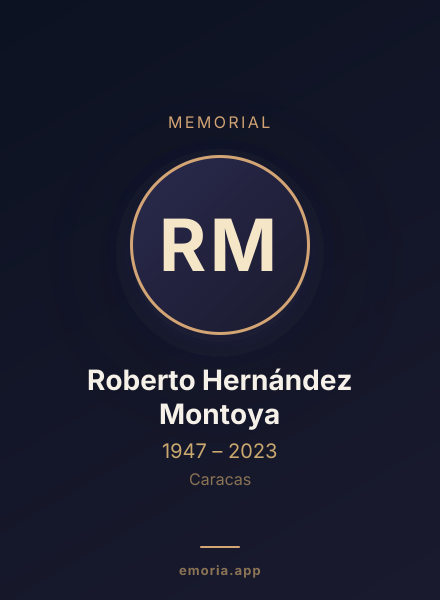 Memorial portrait of Roberto Hernández Montoya