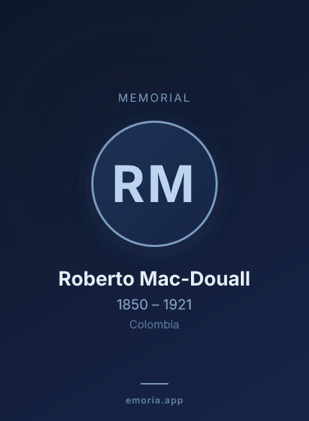 Memorial portrait of Roberto Mac-Douall