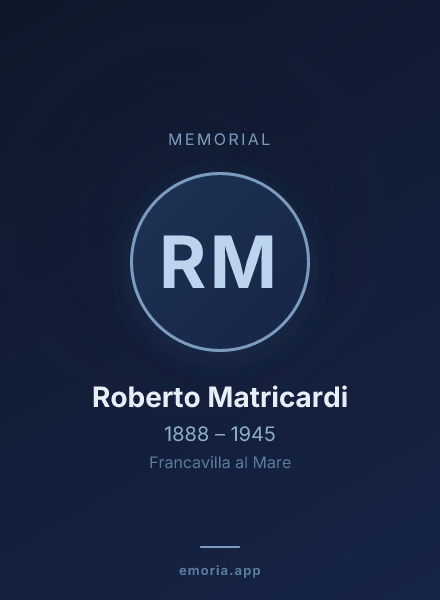 Memorial portrait of Roberto Matricardi
