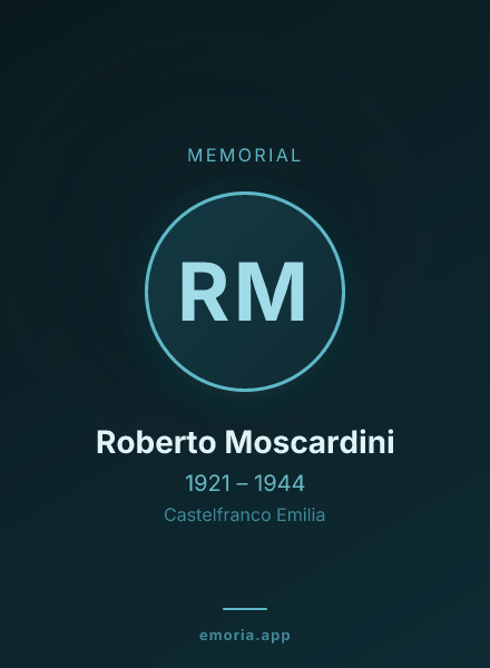 Memorial portrait of Roberto Moscardini