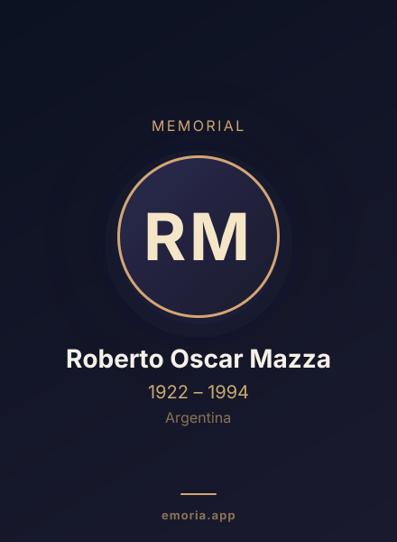 Memorial portrait of Roberto Oscar Mazza