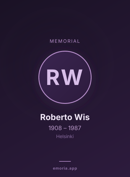 Memorial portrait of Roberto Wis