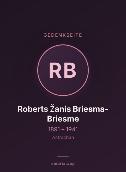 Gedenkportrait von Roberts Žanis Briesma-Briesme