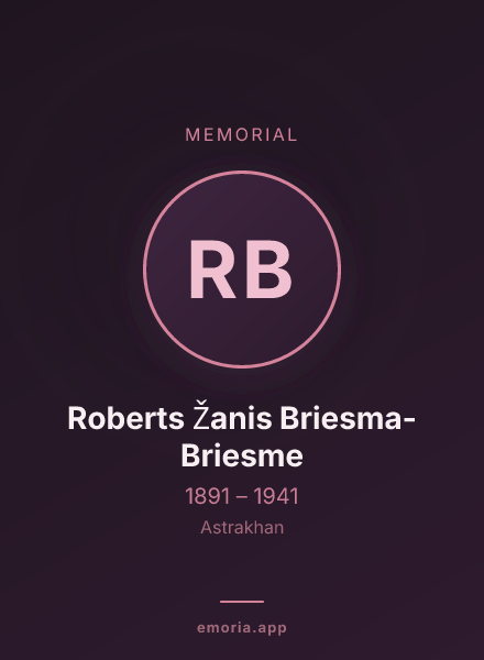 Memorial portrait of Roberts Žanis Briesma-Briesme