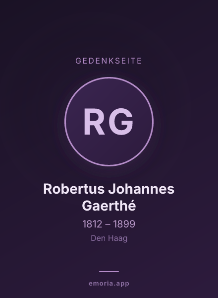 Gedenkportrait von Robertus Johannes Gaerthé