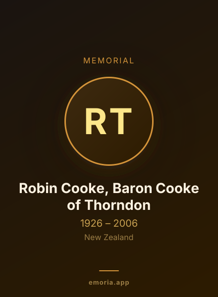 Memorial portrait of Robin Cooke, Baron Cooke of Thorndon