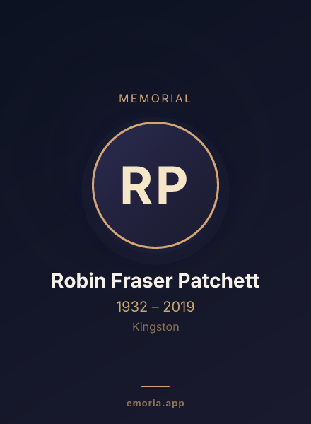 Memorial portrait of Robin Fraser Patchett