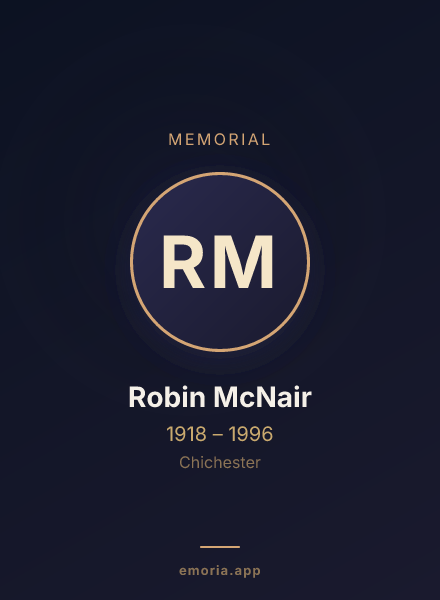 Memorial portrait of Robin McNair